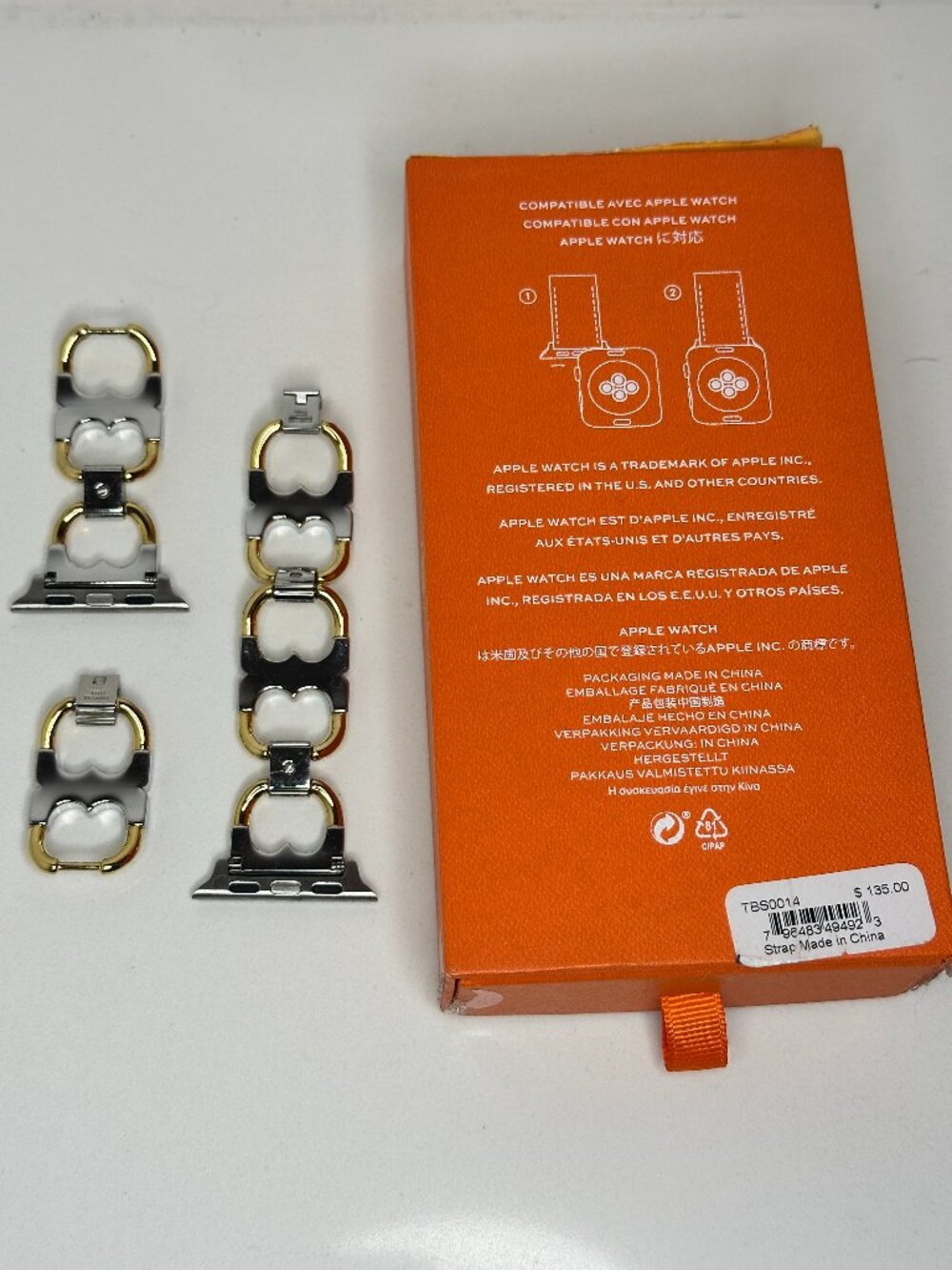 Tory Burch Gemini Link Apple Watch Band 38/40mm Two Tone TBS0014 - Picture 3 of 5